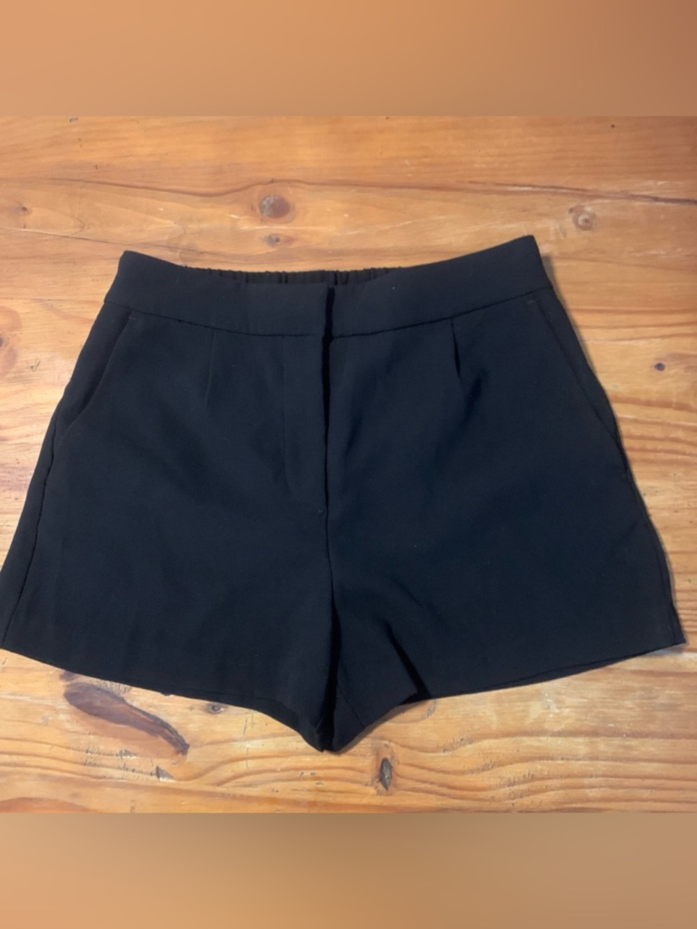 H&M Black High-Waist Tailored Shorts